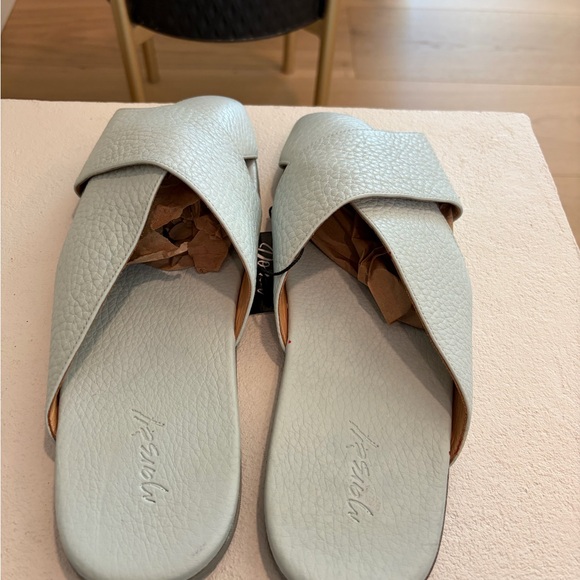 Marsell Spatola Sea Foam Green Grained Leather Sz 37 (6.5/7) Crisscross Sandals - Picture 3 of 9